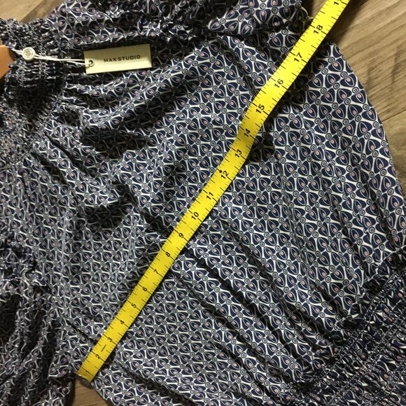 NWT Max Studio Bohemian Balloon Sleeve Mock Neck Maxi Dress - Picture 12 of 16